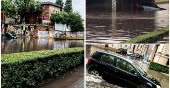 Kombi se zaglavio ispod nadvožnjaka