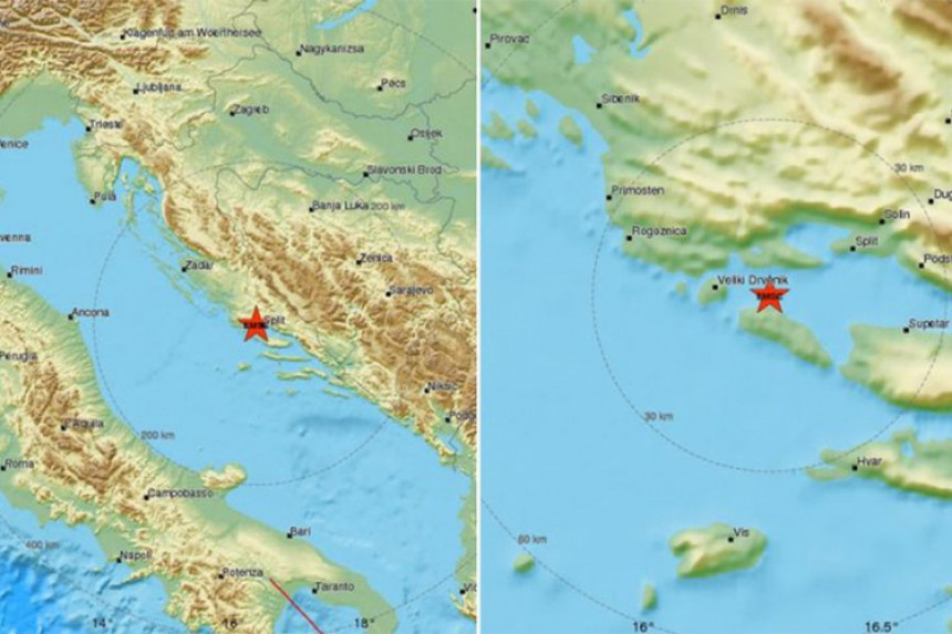 Снажан земљотрес у БиХ и Хрватској