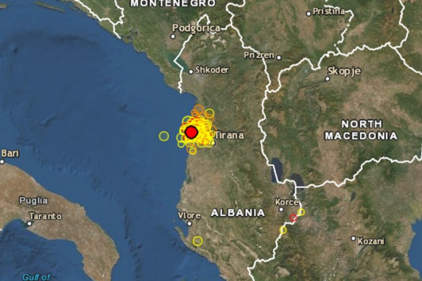 У Албанији два земљотреса за неколико минута