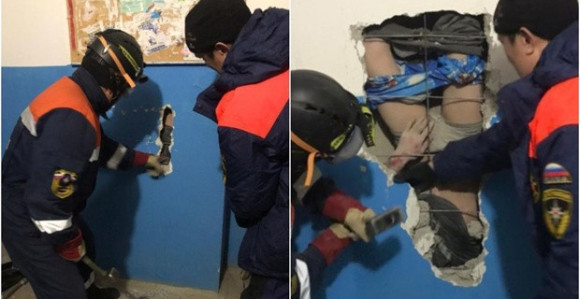 Muškarca našli u zidu zgrade kako visi naopačke!