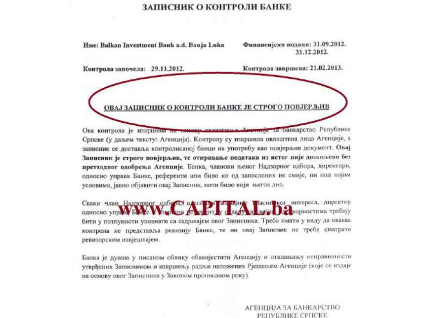 Dokaz da je Injac znala za dešavanja u Balkan Investment banci