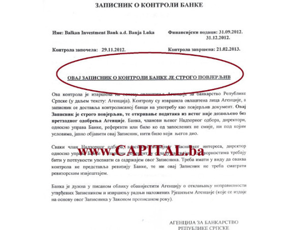 Dokaz da je Injac znala za dešavanja u Balkan Investment banci