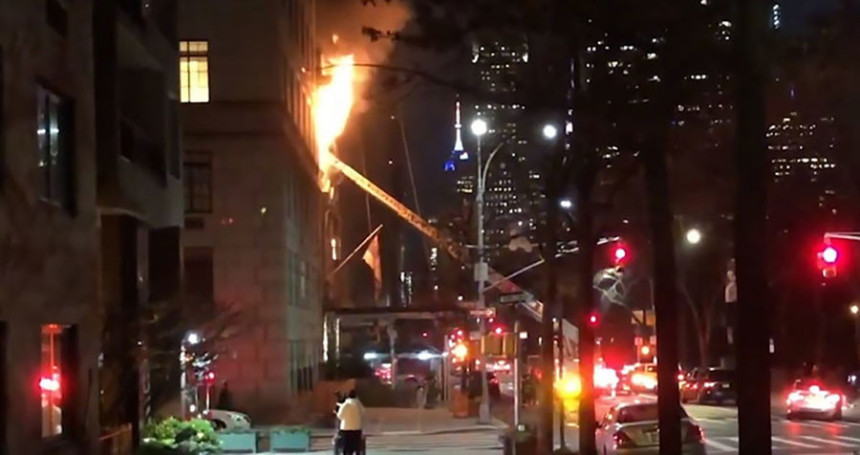 Požar u misiji Srbije u UN