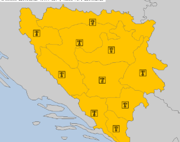 Наранџасто упозорење за читаву БиХ