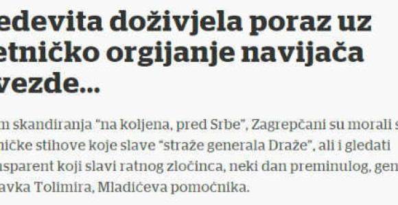Hrvati kažu: Nije to bila utakmica, nego ''četničko orgijanje''!