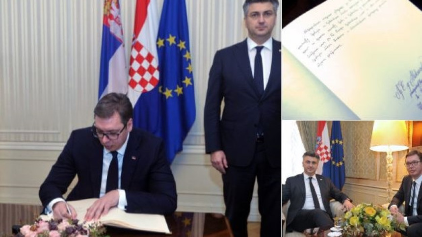 Vučić poruku na ćirilici napisao 