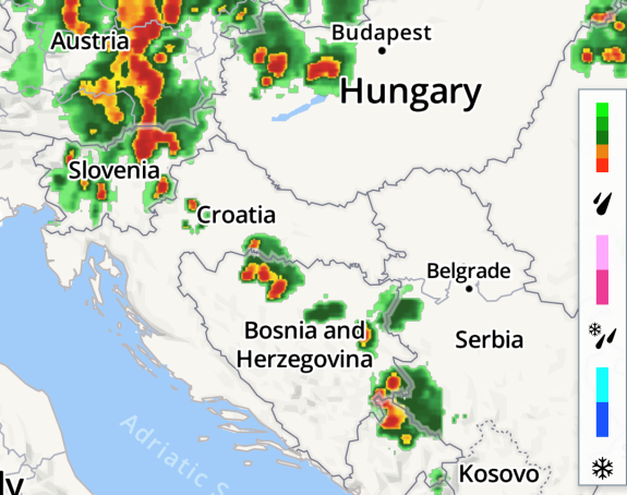 Narednih dana kiša i grmljavine