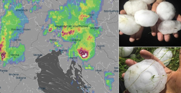 Padao grad veličine narandže