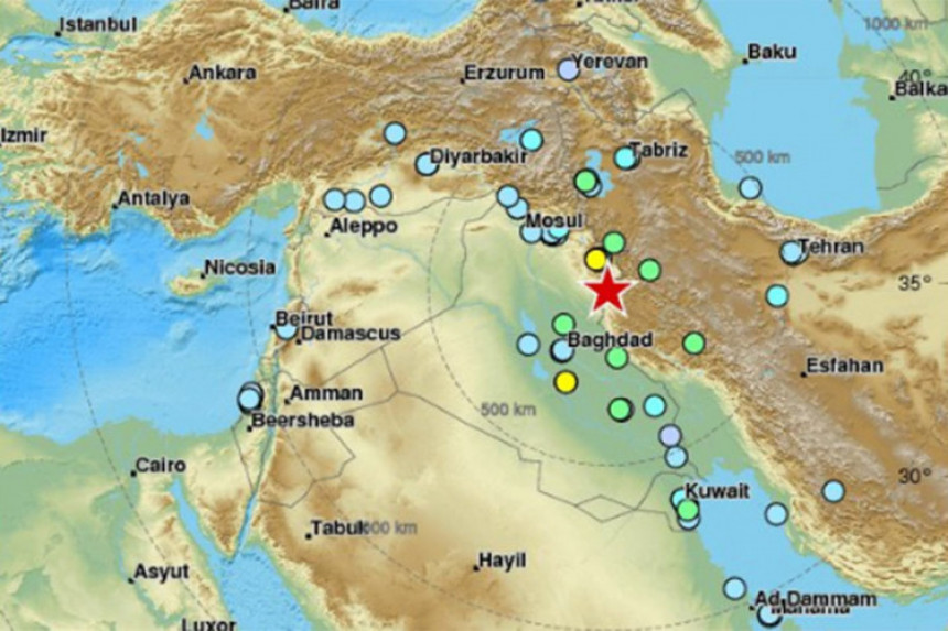 Jak zemljotres pogodio Irak