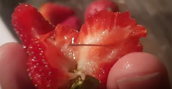 Из ината стављала игле у јагоде