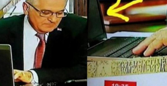 Nikolić kuca na isključenom laptopu