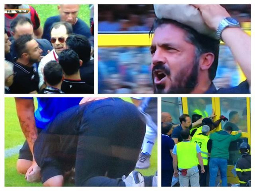 Video: Gatuzo je jači od svega! Flaša u glavu, prekid, pa konačno kraj - Piza je u Seriji B!