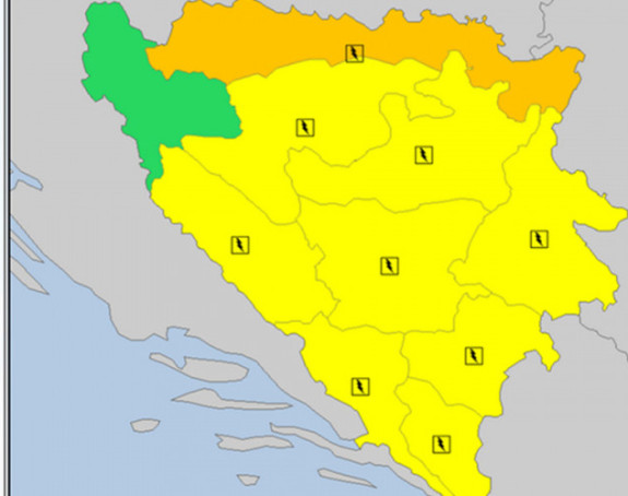 Prognoza: Upaljen žuti meteo-alarm 