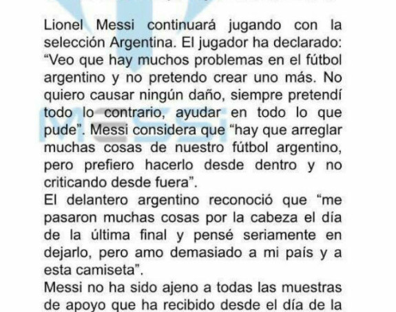 Mesijevo pismo Argentincima: Neću da budem problem!