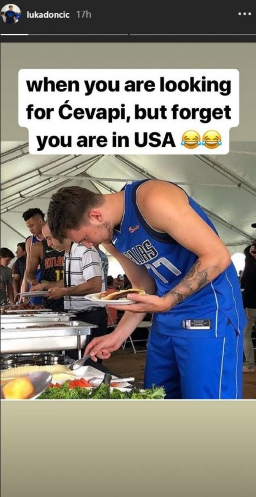 Dončić: Ono kad tražiš ćevape, a zaboraviš da si u SAD!