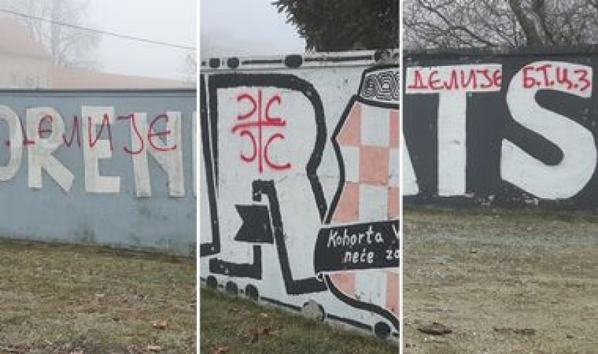 Delije išarale grafit u Osijeku, Hrvati ih nazvali: Divljaci!