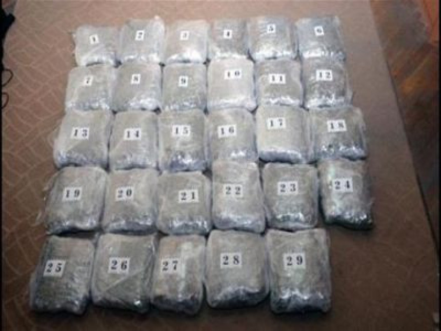 Zaplijenjeno više od 30 kilograma droge
