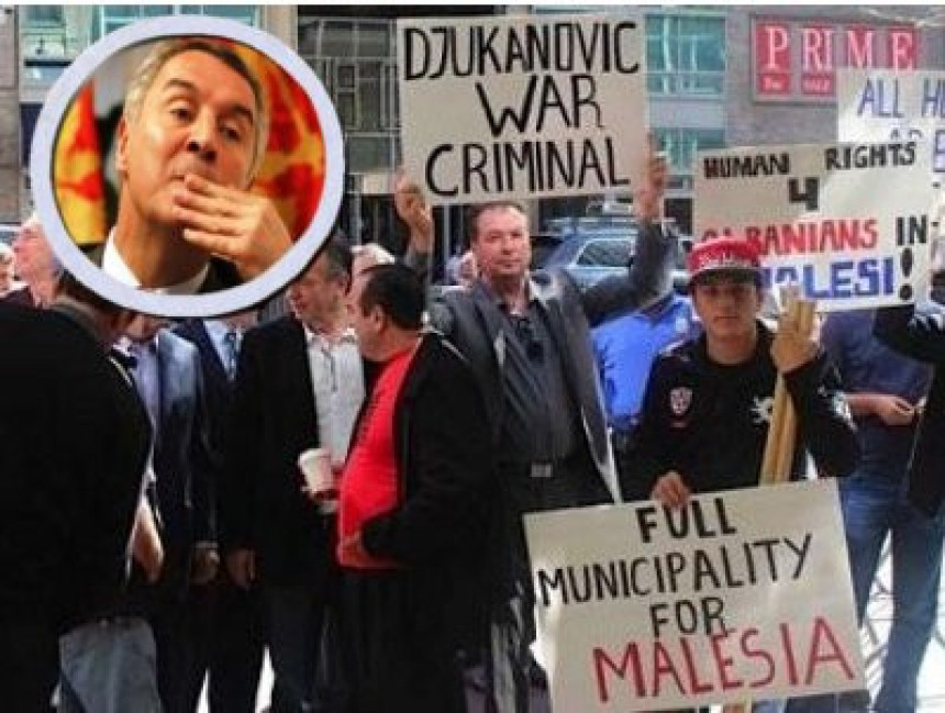 Protest protiv Đukanovića u Njujorku