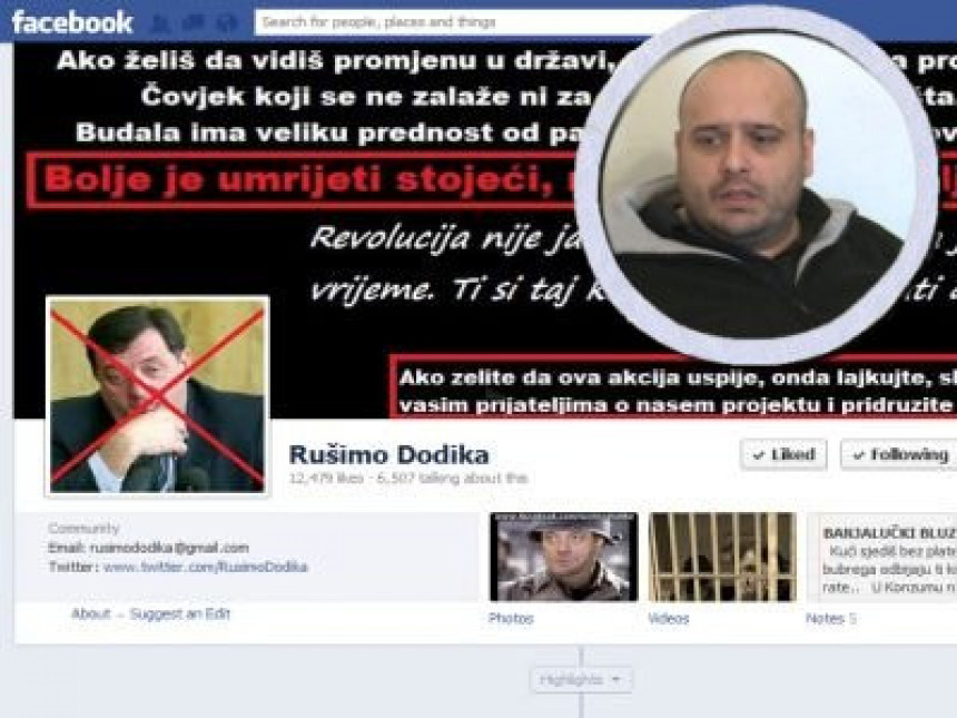  Hapšenje zbog Fejsbuk stranice "Rušimo Dodika"
