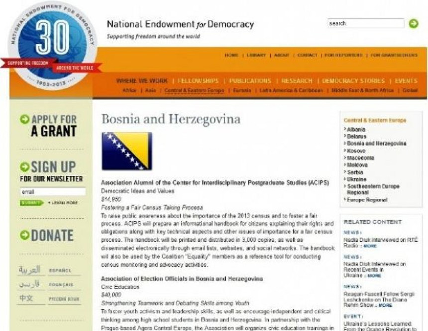 Spisak medija i NVO u BiH koje finansiraju Amerikanci
