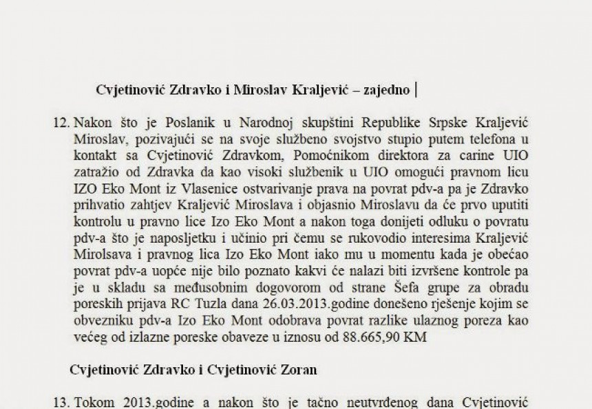 Tužilaštvo BiH: Kraljević je počinio kriminal