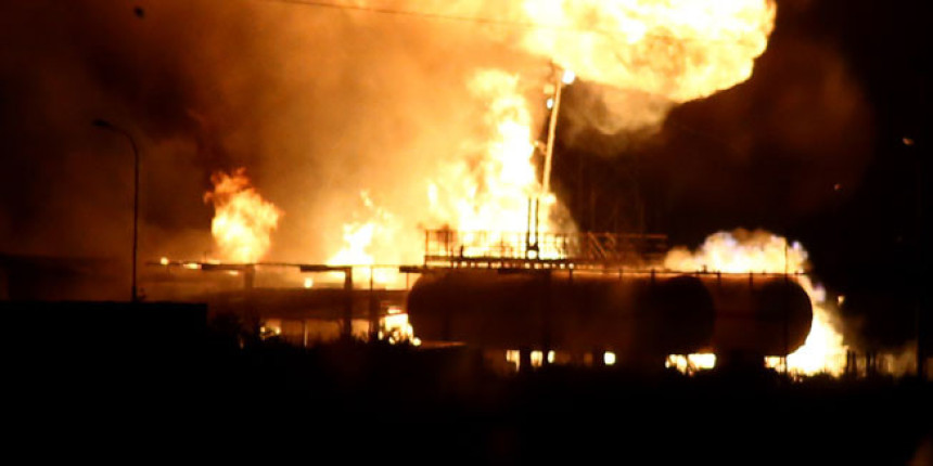 Пожар у пунионици гаса у Осијеку