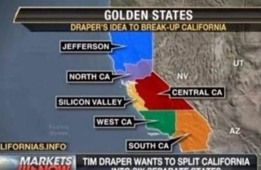 Подјела Калифорније на шест држава?