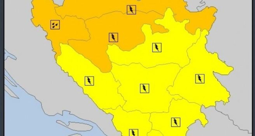 Narandžasti meteoalarm za Banjaluku, Prijedor i Bihać