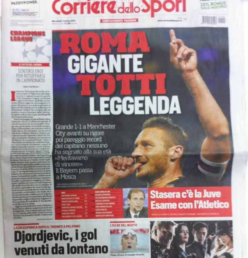Mediji u Italiji u transu zbog Totija!