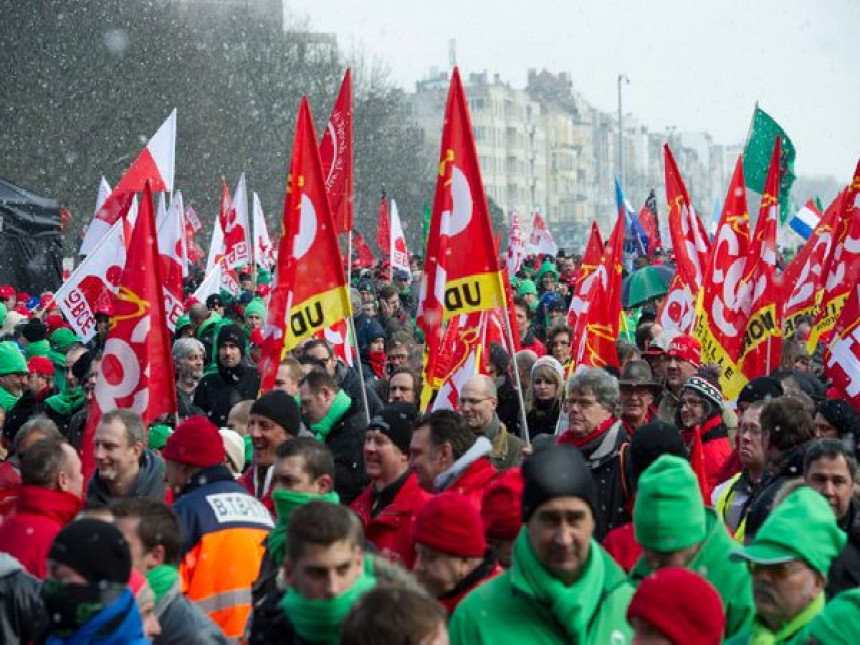Socijalne demonstracije u Briselu