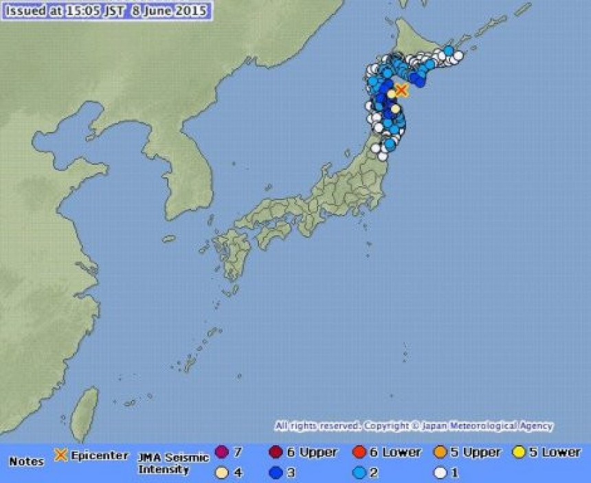 Snažan zemljotres pogodio Japan