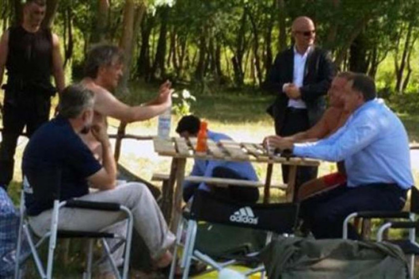 Dodik i vladika na snimanju filma