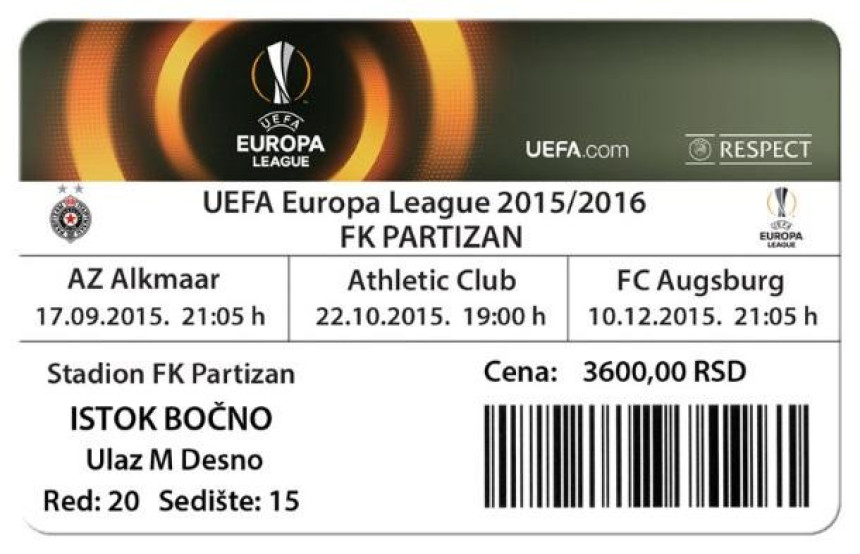 LE - Partizan: Od petka kompleti za Ligu Evrope!
