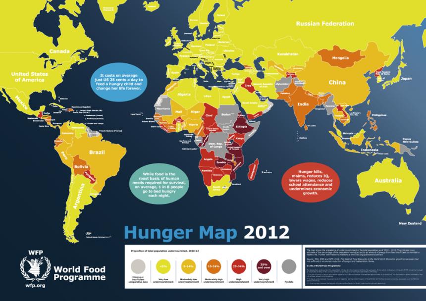 Мапа: Гдје у свијету влада највећа глад?