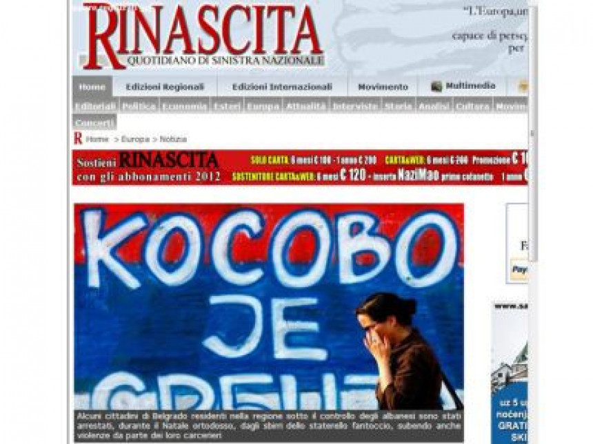 "Ринашита": Окупатори на Косову муче Србе
