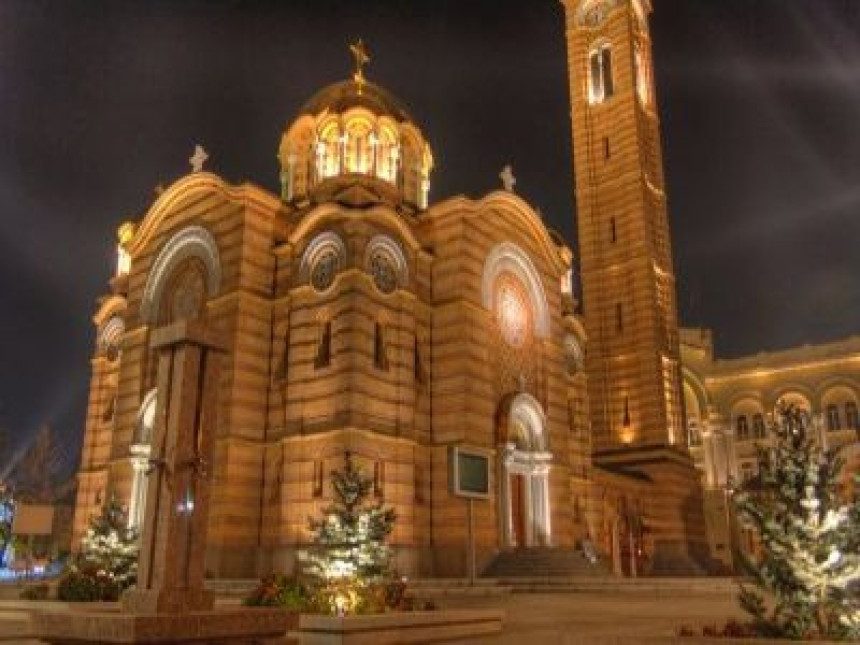 Doček na platou ispred hrama Hrista Spasitelja