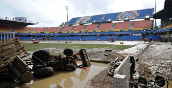 Poplava na stadionu Monpeljea!