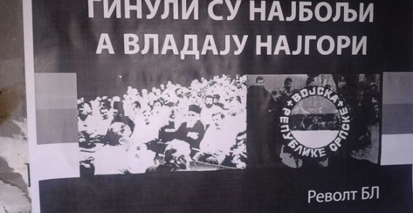 Plakati s porukama protiv naknada prvom sazivu NSRS