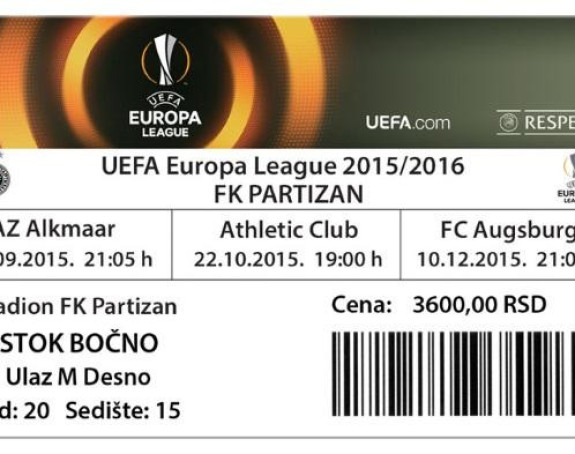 LE - Partizan: Od petka kompleti za Ligu Evrope!
