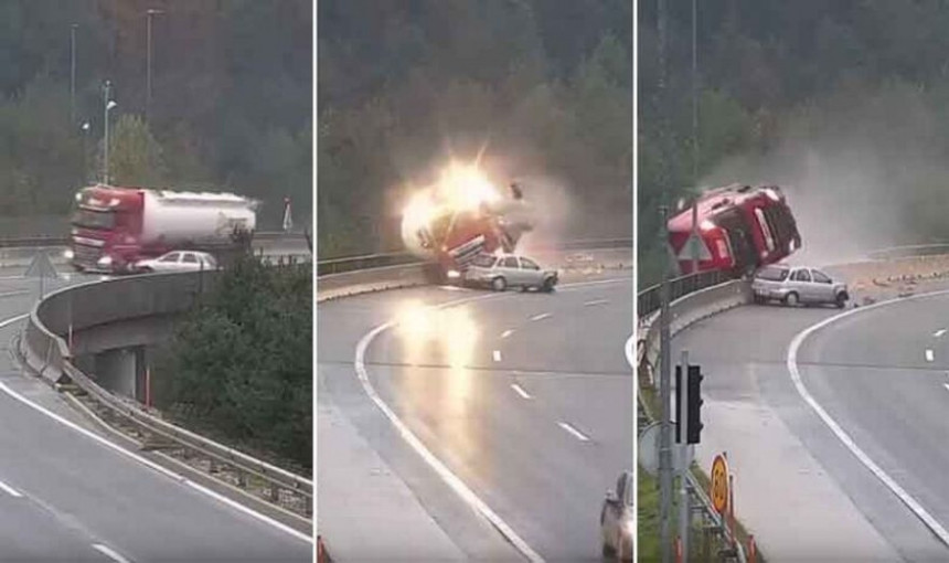 Stravični snimci nesreće kod Ljubljane (video)