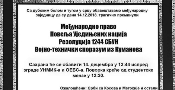 Studenti sahranili Rezoluciju UN-a 