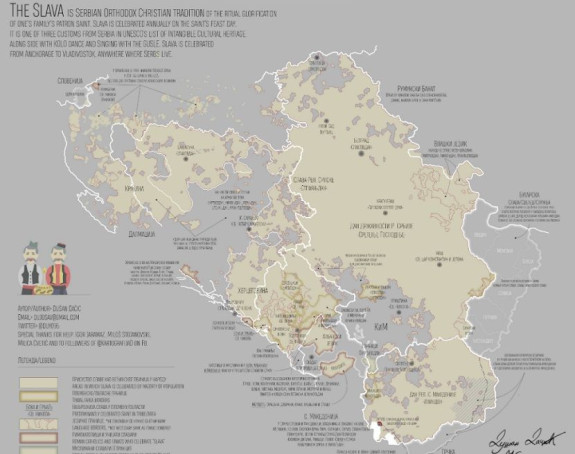Student napravio mapu krsne slave kod Srba