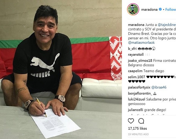 Maradona u Belorusiji - Dinamo Brest je njegov klub!