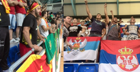 Na meču Crna Gora - Rusija... Navijački duel u Baru: Duklja VS Novorusija!!!
