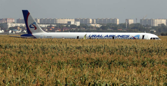 Након удара у птице, авион слетио у поље