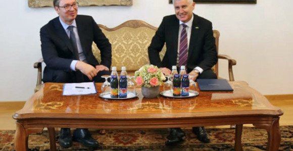 Vučić i Čović na radnoj večeri