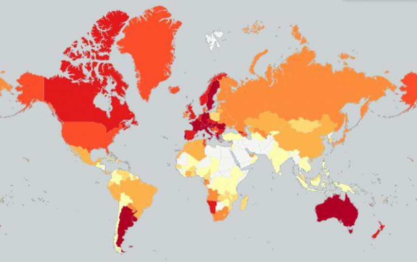 Mapa “najpijanijih” nacija na svijetu
