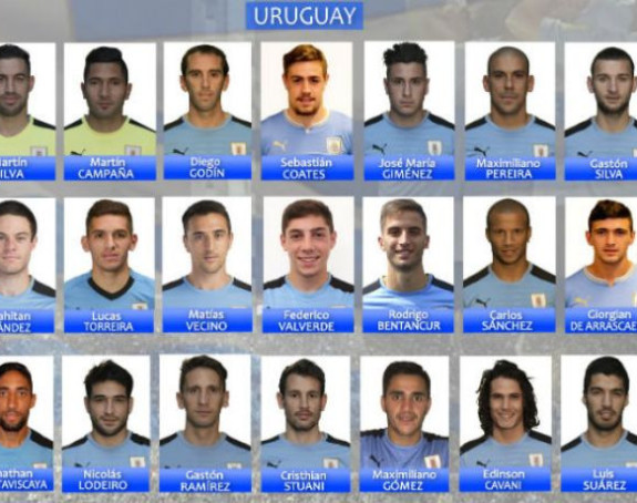 Spisak Urugvaja za SP u Rusiji...