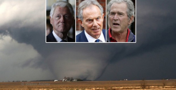 Klinton, Buš i Bler zajedno u podrumu