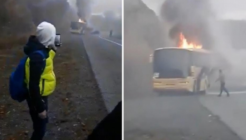 Аутобус пун дјеце запалио се близу Пожеге у ХР